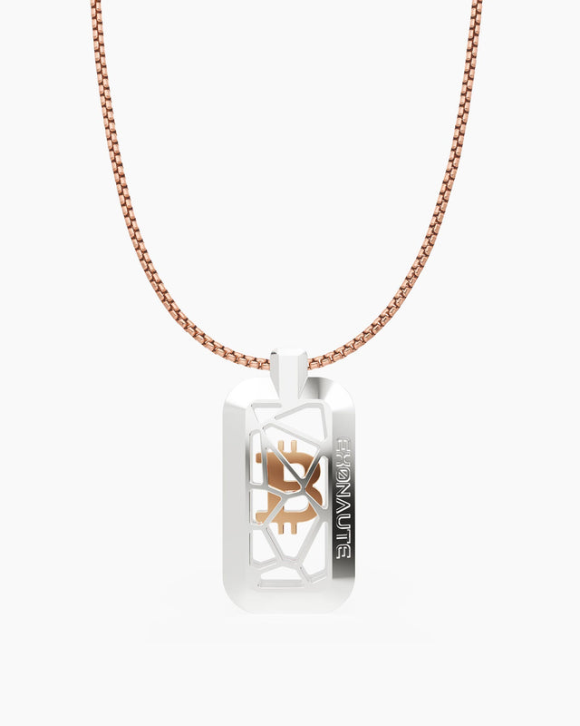 CAGED Tag Silver - 18K Gold Bitcoin