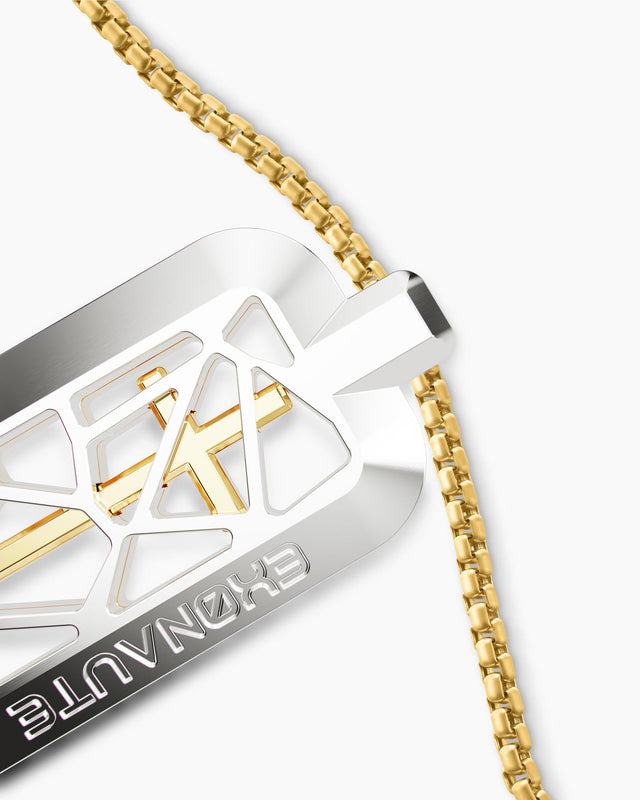 CAGED Tag Silver - 18K Gold Cross