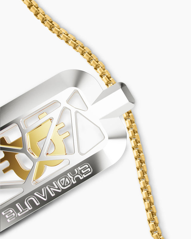 CAGED Tag Silver - 18K Gold Bitcoin