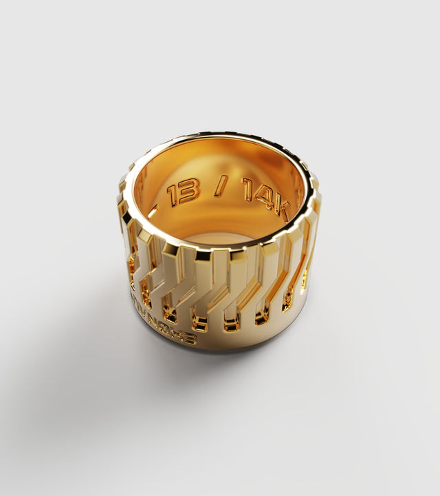 M14 ring Yellow Gold