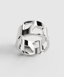 M3 ring Rhodium- Streetwear Rings for Men | Exonaute – EXONAUTE