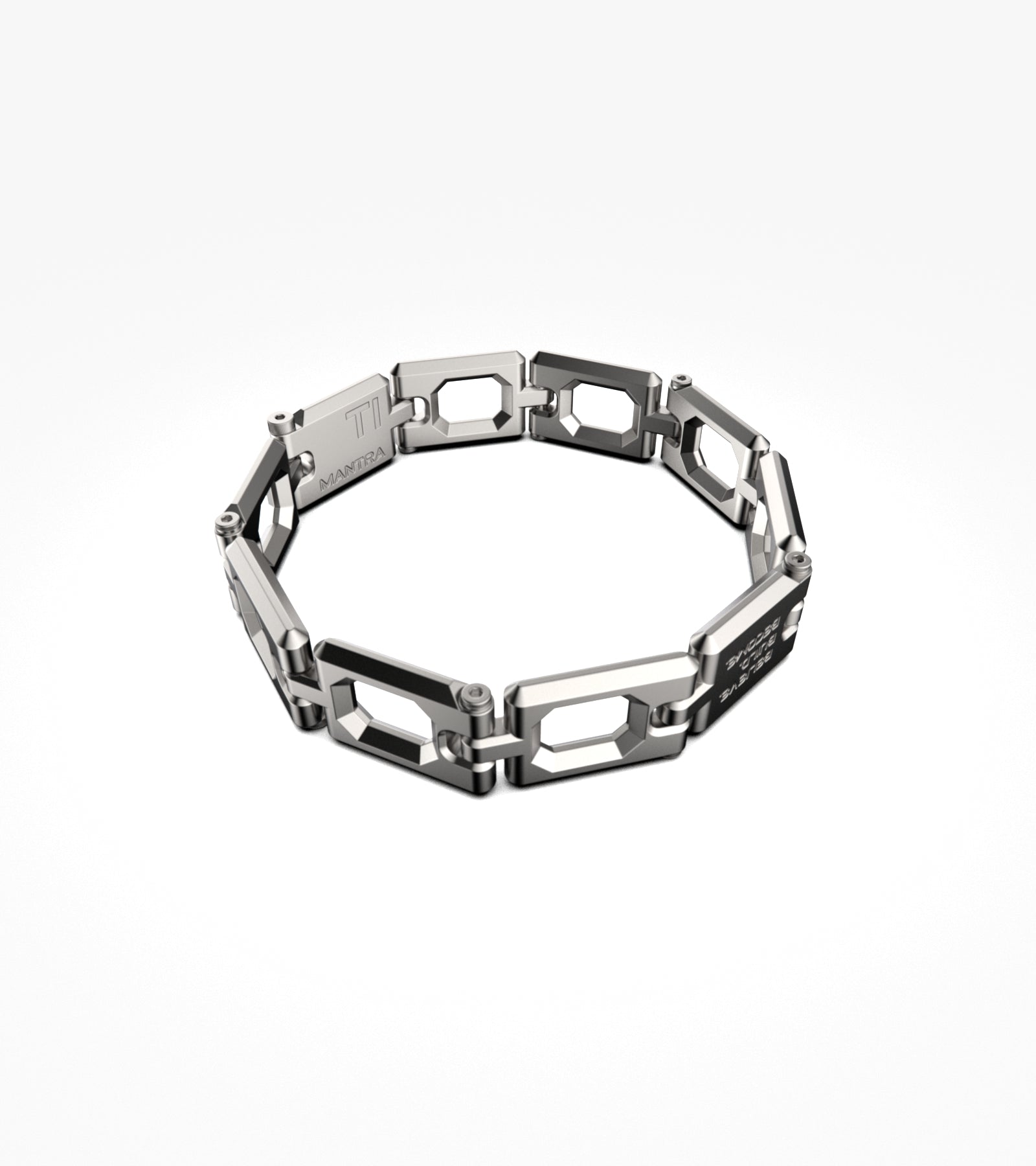 Italian Cut Men's Titanium 10MM Curb Link Bracelet